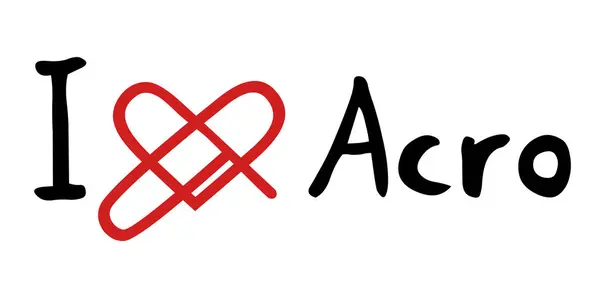 Kreatywny Projekt Ikony Miłości Acro — Wektor stockowy