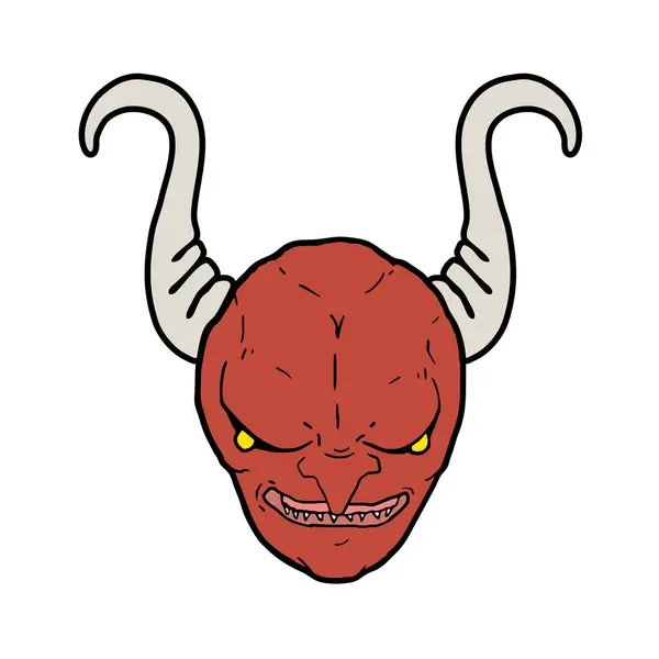 Creative Design Cartoon Demon Face — Stock Vector