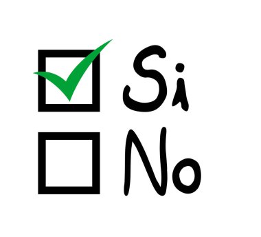Creative design of Yes and no message in spanish clipart