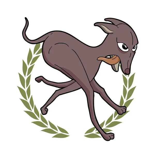 Creative Design Funny Greyhound Running — Stock Vector