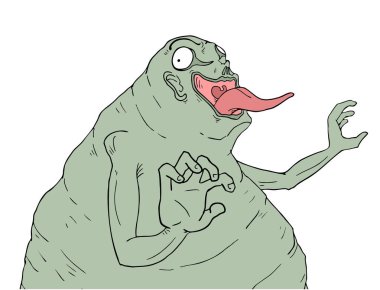 Canavar illüstrasyonunun yaratıcı tasarımı