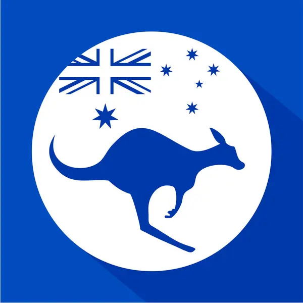 Avustralya Kanguru Ikonunun Yaratıcı Tasarımı — Stok Vektör