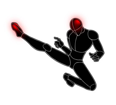 Kickfighter illüstrasyonunun yaratıcı tasarımı
