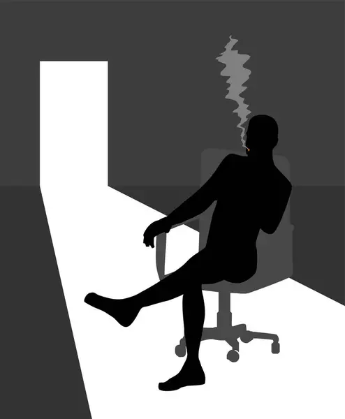 Conception Créative Homme Mystère Dans Chaise — Image vectorielle