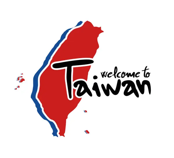 Δημιουργικός Σχεδιασμός Του Καλωσορίσματος Στο Σύμβολο Της Ταϊβάν — Διανυσματικό Αρχείο