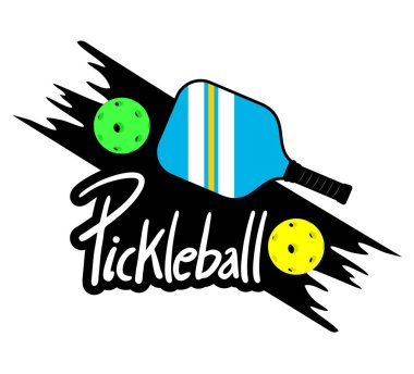 Pickleball raket illüstrasyonunun yaratıcı tasarımı