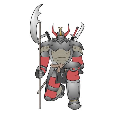 Güçlü Shogun illüstrasyonunun yaratıcı tasarımı