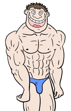 Gülümseyen kas vücudunun yaratıcı tasarımı