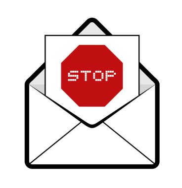 Creative design of envelope with stop message clipart