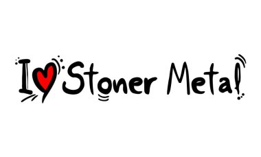 Creative design of Stoner Metal music style love clipart