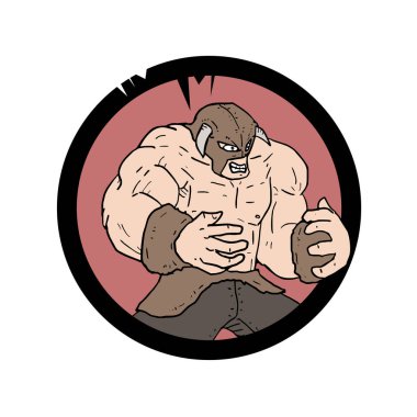 Güçlü barbarca illüstrasyonun yaratıcı tasarımı