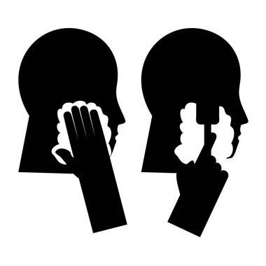 İnsan yüzü simgelerini tıraş etmenin yaratıcı tasarımı