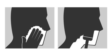 İnsan yüzü simgelerini tıraş etmenin yaratıcı tasarımı