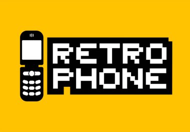 Retro telefon illüstrasyonunun yaratıcı tasarımı