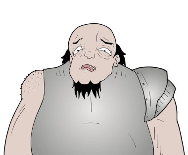 Üzgün savaşçı çiziminin yaratıcı tasarımı