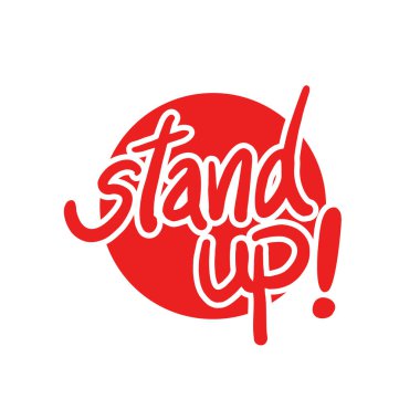 Kırmızı stand-up sembolünün yaratıcı tasarımı