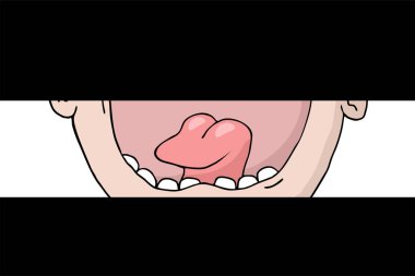 Açık ağız yüzünün yaratıcı tasarımı