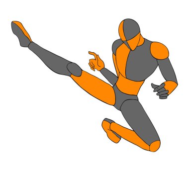 Kickfighter illüstrasyonunun yaratıcı tasarımı