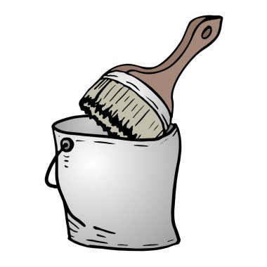 Fırça ve teneke kovanın yaratıcı tasarımı