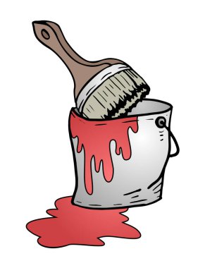 Kırmızı boya kovasının yaratıcı tasarımı