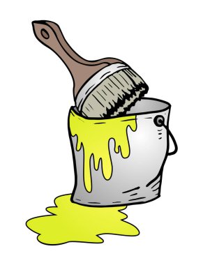 Sarı boya kovasının yaratıcı tasarımı