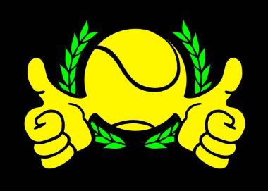Kazanan tenis sembolünün yaratıcı tasarımı