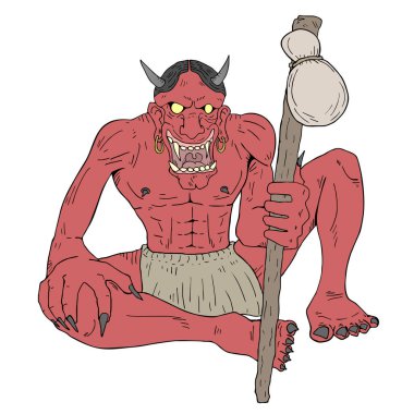 İblis çiziminin güzel tasarımı.
