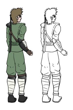 Samuray illüstrasyonunun güzel tasarımı