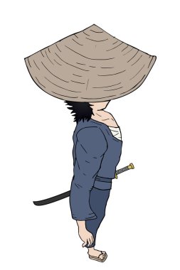 Asyalı samuray çiziminin yaratıcı tasarımı