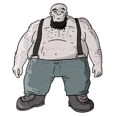 Güçlü şişman adamın güzel bir görüntüsü.