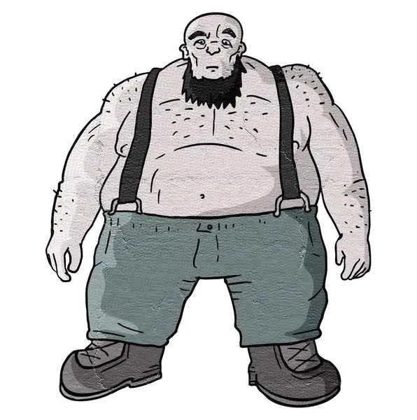 Güçlü şişman adamın güzel bir görüntüsü.