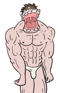 Komik kas karakterinin güzel bir resmi.