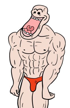 Güzel kaslı adam imajı.