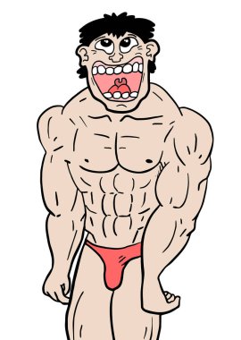 Güzel kaslı adam imajı.