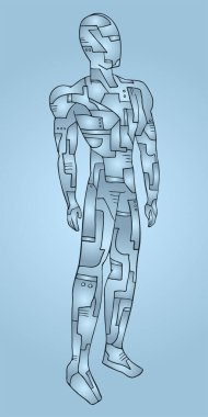 Gelecekçi robotun güzel bir görüntüsü.