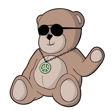 Güneş gözlüklü ayının yaratıcı tasarımı