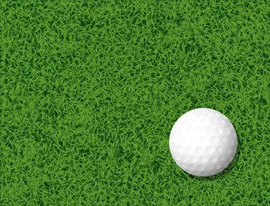 Çimen arka planda golf topunun yaratıcı tasarımı