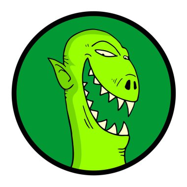 Yeşil canavar çiziminin yaratıcı tasarımı