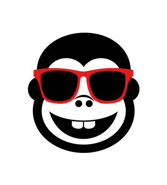 Gözlüklü komik gorilin yaratıcı tasarımı