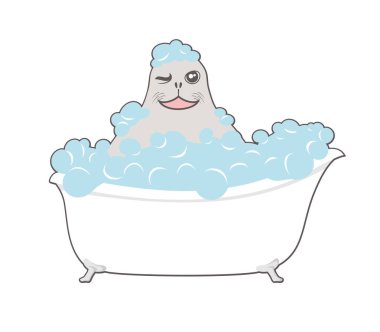 Küvette komik mührün yaratıcı tasarımı