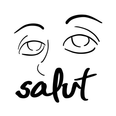 Merhaba mesajının Fransızca yaratıcı tasarımı