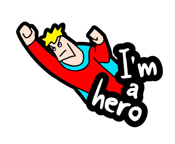 Diseño Creativo Soy Mensaje Héroe — Vector de stock