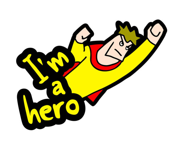 Diseño Creativo Soy Mensaje Héroe — Vector de stock