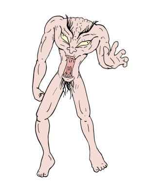 Komik canavar çiziminin yaratıcı tasarımı