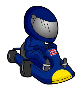 Çizgi film karting illüstrasyonunun yaratıcı tasarımı