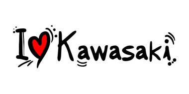 Japon Kawasaki şehrinin yaratıcı tasarımı aşk mesajı tasarımı