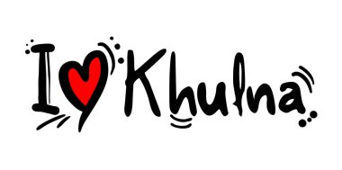 Bangladeş 'in Khulna şehrinin yaratıcı tasarımı aşk mesajı