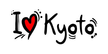 Japon Kyoto şehrinin yaratıcı tasarımı aşk mesajı