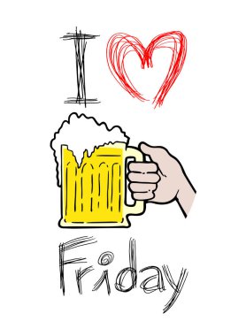 Bira ve aşk Cuma mesajının yaratıcı tasarımı