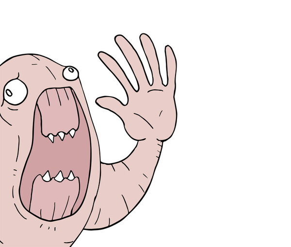 Творческий дизайн иллюстрации монстра-мутанта